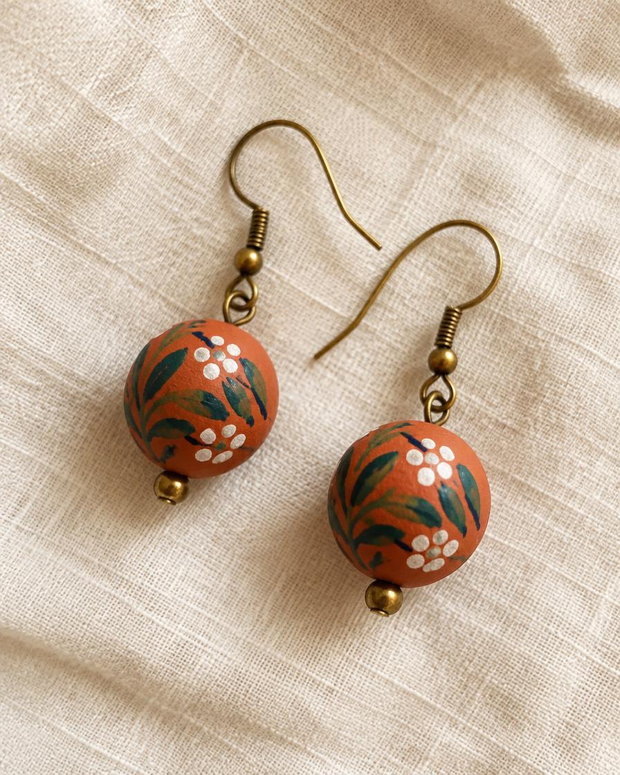 Terracotta Bead Earrings